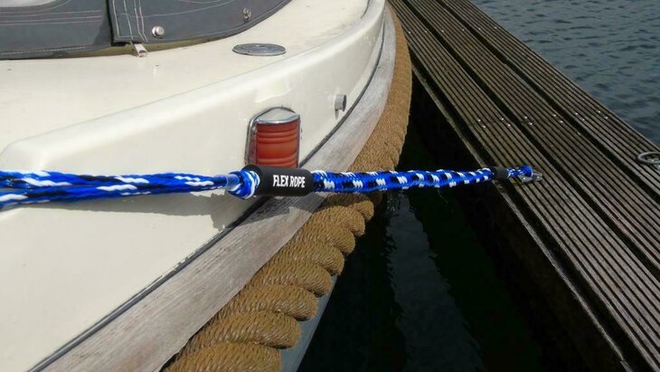 Flex Rope landvast / aanmeerlijn Wit/blauw Set van 2 stuks
