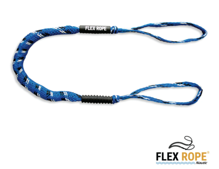 Flex Rope landvast / aanmeerlijn Wit/blauw Set van 2 stuks