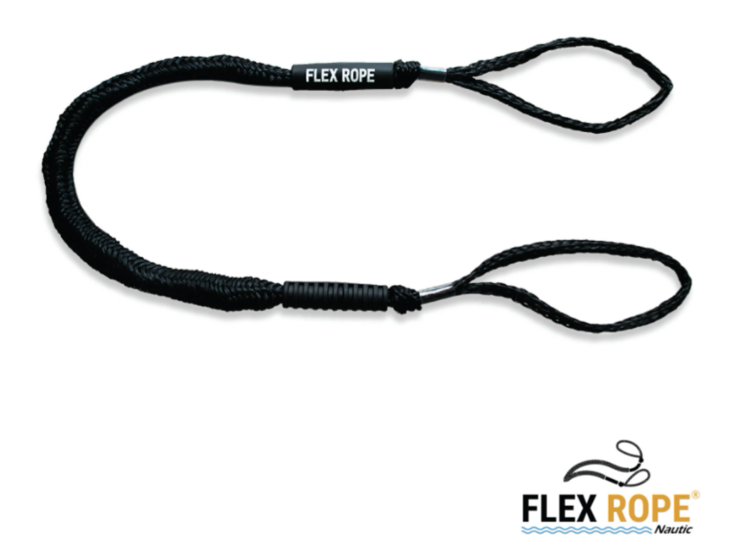 Flex Rope landvast / aanmeerlijn Zwart Set van 2 stuks