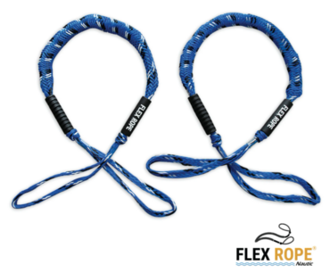 Flex Rope landvast / aanmeerlijn Wit/blauw Set van 2 stuks