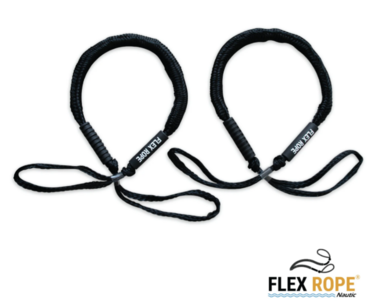Flex Rope landvast / aanmeerlijn Zwart Set van 2 stuks